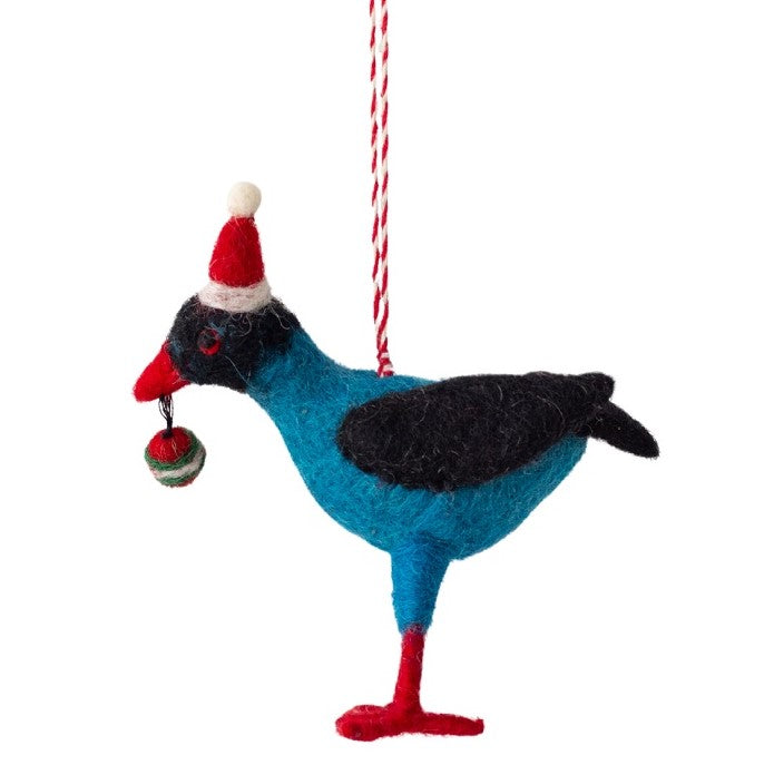 NZ Woolly, Pukeko With Bauble 11cm, RRP $19.95