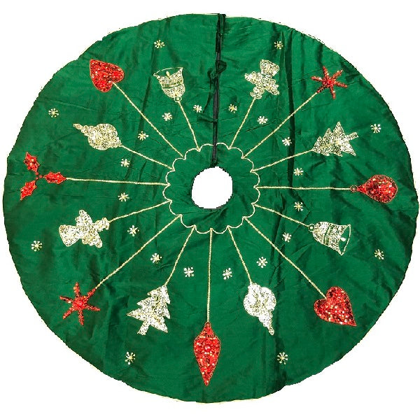 Tree Skirt, Silky Green with Colour Sequins, RRP $119.95