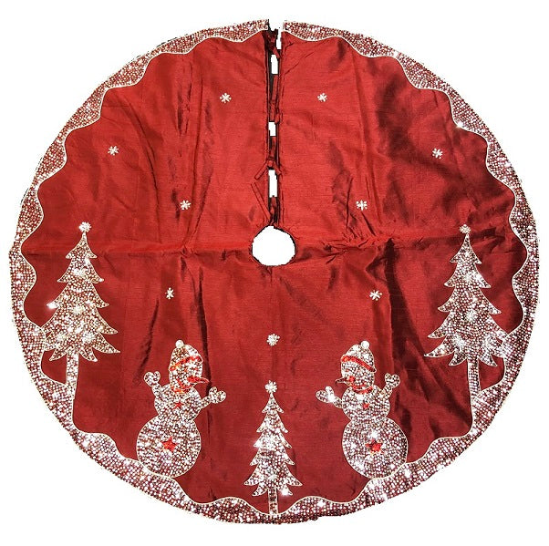 Tree Skirt, Silky Red with Silver Sequins, RRP $119.95