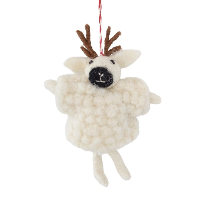 NZ Woolly, Xmas Sheep with Antlers 11cm, RRP $19.95