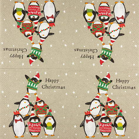 Paper Napkins Luncheon Pk20, Happy Penguins, RRP $12