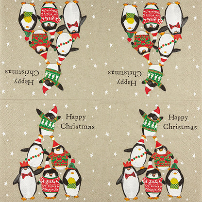 Paper Napkins Luncheon Pk20, Happy Penguins, RRP $12