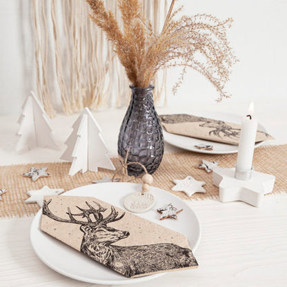 Paper Napkins Luncheon Pk20, Natural Deer, RRP $12