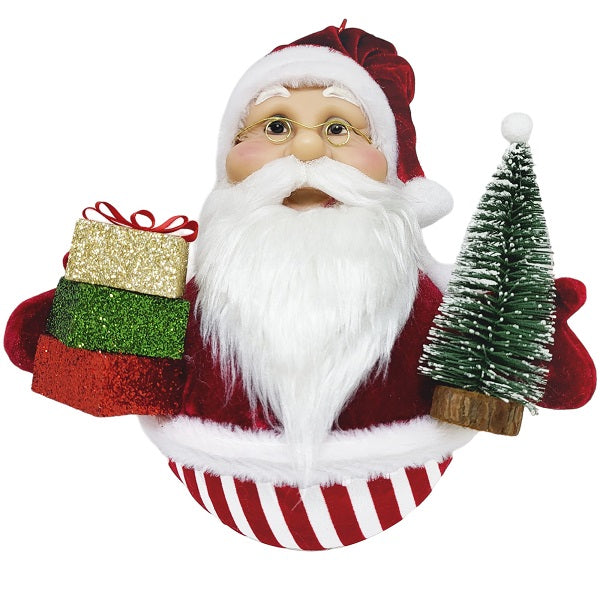 Maxi Fabric Poly Santa Ball 23cm, RRP $44.95