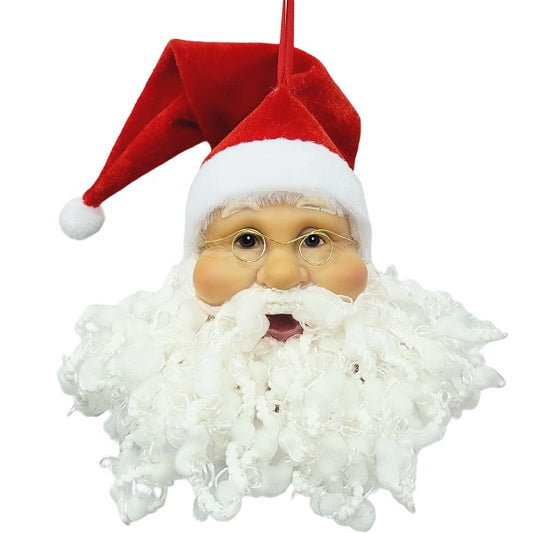 Maxi Fabric Bearded Santa Bust 20cm, RRP $34.95