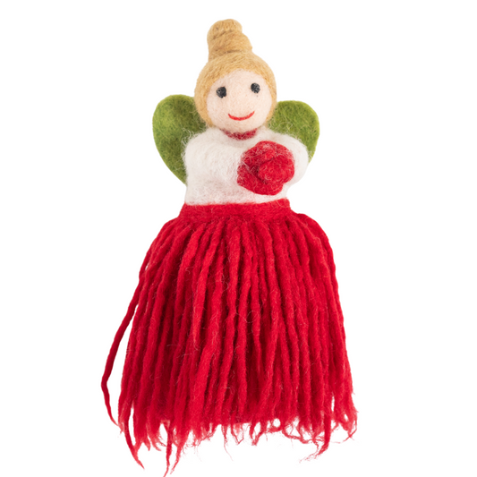 NZ Woolly, Topper Pohutukawa Angel 20cm, RRP $31.95