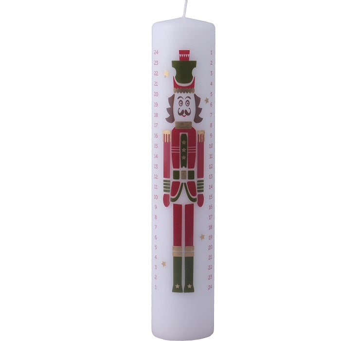 Calendar Candle White, Nutcracker Soldier, RRP $22.95