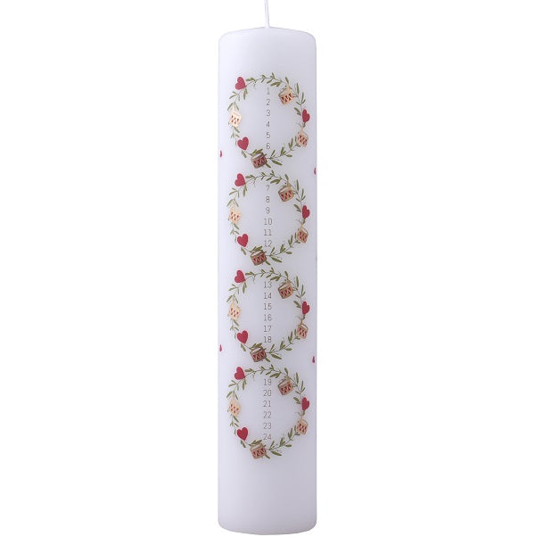 Calendar Candle White, Mini Wreaths, RRP $22.95