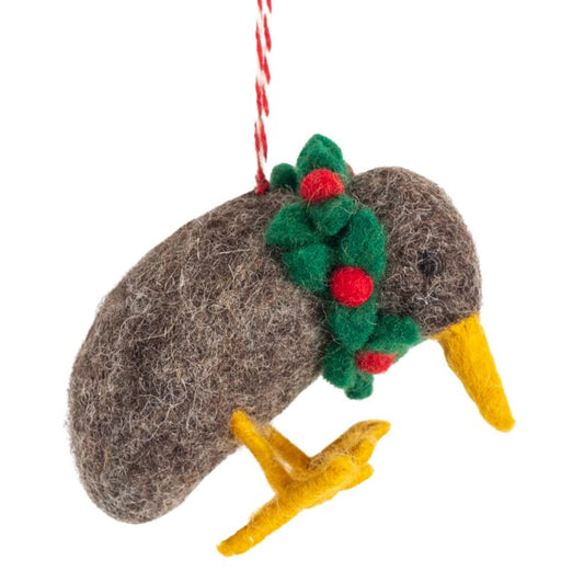 NZ Woolly, Kiwi with Wreath 9cm, RRP $19.95