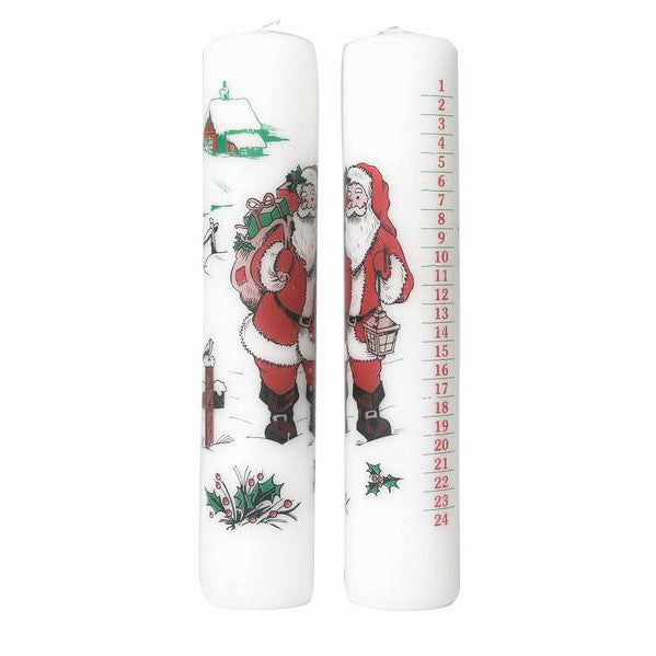 Calendar Candle White, Santa with Gift Sack, RRP $22.95