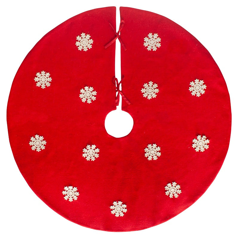 Tree Skirt, Red Felt with White Snowflakes 120cm, RRP $59.95